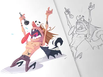 Heavy Metal drawing fun heavy metal metal music sketch skunk smell