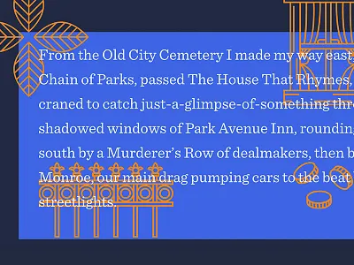 A Walk Downtown city development downtown illustration leaves reading sentinel story web web design website