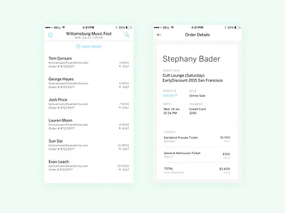iOS Organizer App app dashboard events graph ios list organizer sell