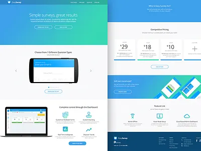 Easy Survey Landing Page android arkwerk dashboard landing page survey ui ux web web design website
