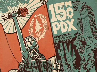 Futurelandia arcology cascadia dwpdx futurelandia illustration mecha portland revolution soviet