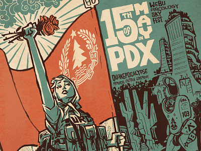 Futurelandia arcology cascadia dwpdx futurelandia illustration mecha portland revolution soviet
