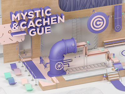 Web Launch! 3d branding c4d cachengue cgi cinema4d launch mystic setdesign vray web website