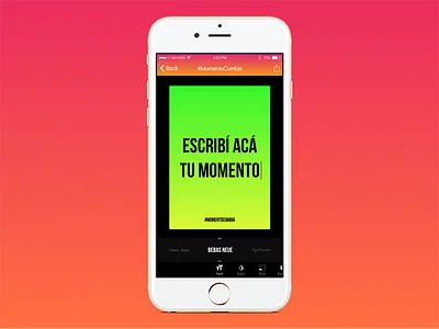 #MomentoCumbia app color cumbia font gradient green ios iphone poster red