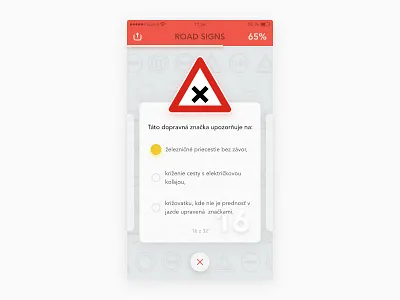 Driving school app - Road signs quiz app design ios modal project quiz road signs sign ui ux