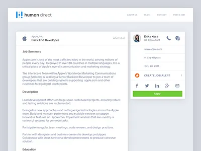 Job Post ​— UI app board clean job landing page post simple ui ux white