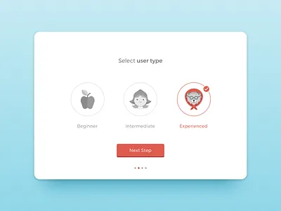 Day 64 Select User Type blue checkbox checkmark dailyui hood red riding select type ui user