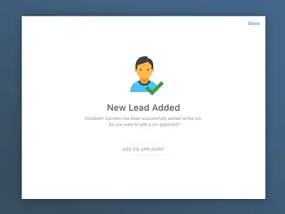Successfully Added New Lead dealernext dealership ipad lead message success ui user experience user interface ux