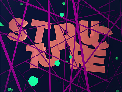 Structure 3d choas cinema 4d letters structure typography