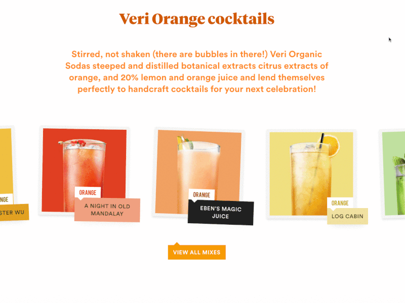 Veri Soda Cocktails Parallax Carousel carousel drinks hover mouse parallax soda ui ux web