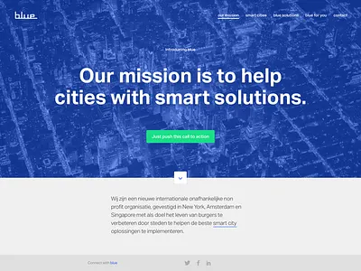 Blue City Solutions blue cities design development home homepage landing parallax smart web
