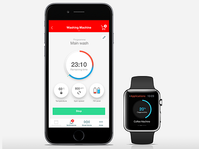 Washing machine App app iphone iwatch smarthome ui ux