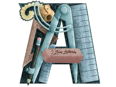 A is for Art art drawing handlettering illustration lettering sketch texture type typography