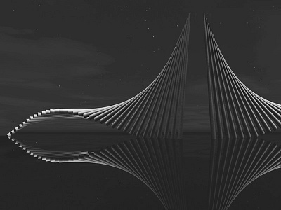 Reflecting abstract architecture cinema 4d graphic design illustration