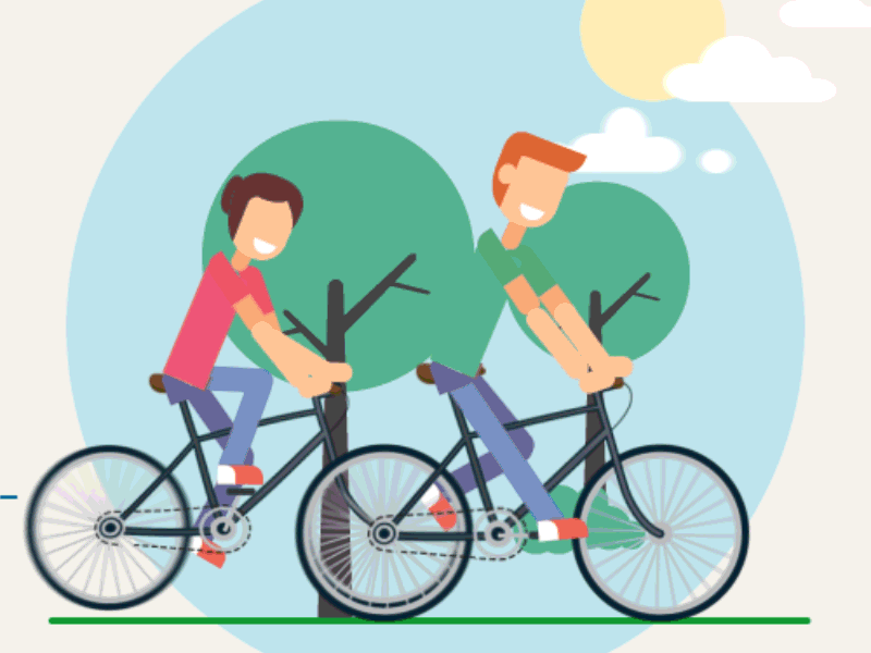 Mobility in city after effects animation bike car characters gif loop