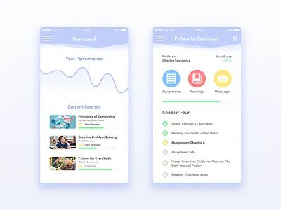 Simple Education App assignment class clean course education mooc simple ui ux
