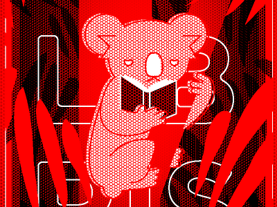 Ex Libris ex libris jcj koala monochromatic pattern