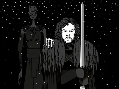 You know nothing, Jon Snow. character game of thrones illustration jon snow line winter zombie