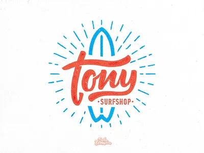 Tony Surfshop logo board calligraphy handwritten lettering logo shop surf surfing swell tony typography wave