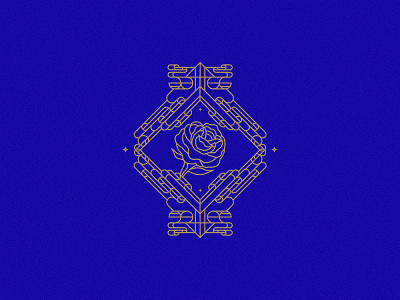 One Rose geometric gold illustration illustrator line pattern rose stars texture type typography vector