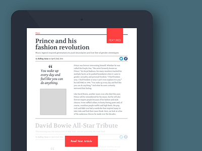 Tablet Magazine Article advertising design ipad magazine read more typography ui ux web