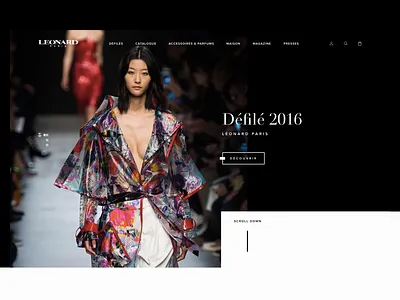 Leonard Paris black clean contrast dark digital dress fashion french paris silk week women