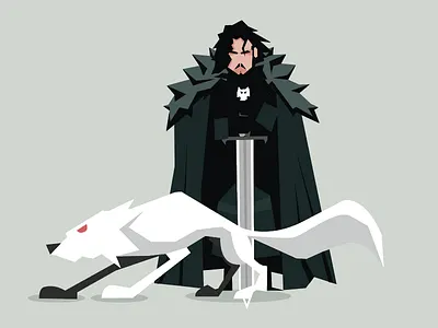 John Snow design game of thrones got graphics vector