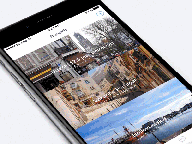 Bundle suggestions animation app bundle camera roll framer interaction ios photos prototype