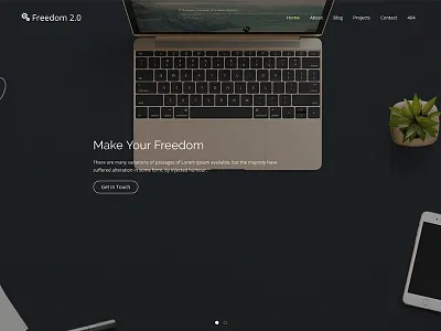 Freedom 2.0 - Creative HTML Website Template blog clean forms landing multipage onepage portfolio responsive working