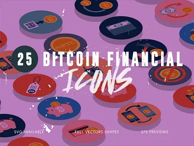 25 Bitcoin Financial Icons Pack bitcoin graphics bitcoin icons bitcoin mining ecommerce economics internet money online currency vector icons