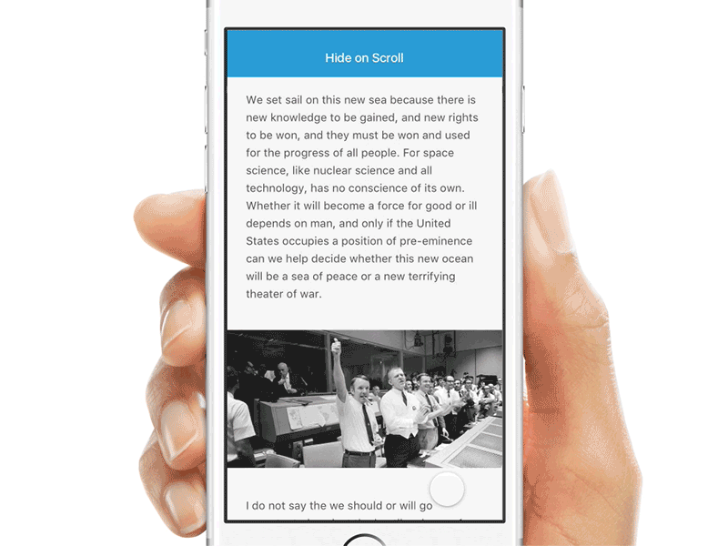 Hide NavBar on Scroll - Framer Prototype app design framer framerjs interface ios iphone mobile product prototype ryan smith
