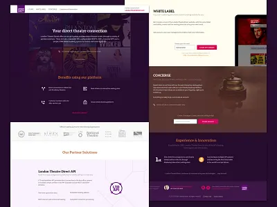 LTD Affiliate page affiliate api concierge event innovation label mockup product purple show theatre white