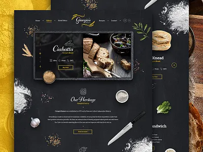 Giorgio's Bakery bakery bread design drawingart flour italy responsive trendy ui ux web website