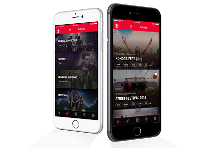 Festivals - iOS App app festival fun ios mobile mobile app music music app party ui uiux ux