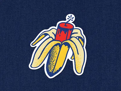 Bananamite! banana dynamite explosive firecracker fireworks gorilla icon illustration microphone patch primary sticker
