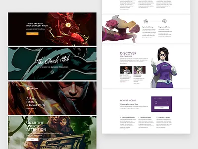Anatomy of The Homepage cards color copy grid header hero home homepage illustration pitch typography
