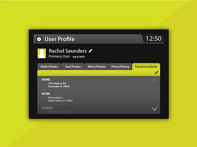 User Profile - Daily UI Challenge 006 android car challenge daily dailyui dailyui006 navigation profile tablet ui user profile ux