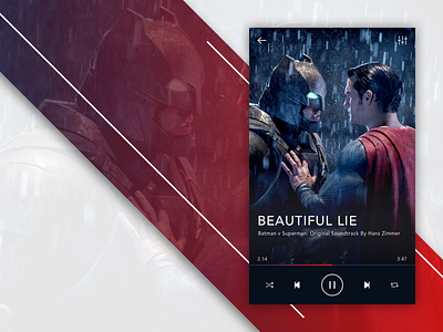 Daily UI #009 - Music Player app batman blue clean concept dailyui design music red superman ui ux
