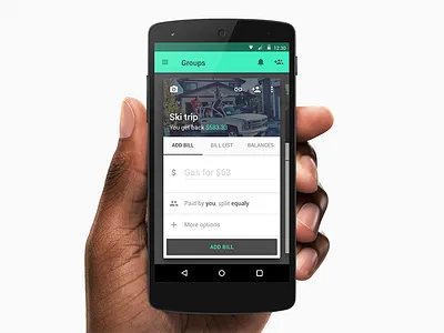 Splitwise redesign (1/2) card form material design payment splitwise