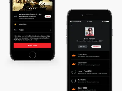 Performance Detail [WIP] app concept culture dark interface iphone people performance profile red theater ui ux
