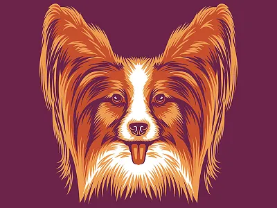 Papillon Illustration for Golden Doodle Goods™ animal apparel dog dog illustration dog lover golden doodle goods illustration papillon puppy shirt design vector