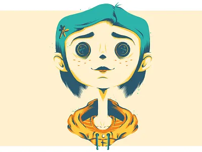 "My twitchy witchy girl" art artwork buttons caricature coraline digital film illustration movie photoshop portrait texture