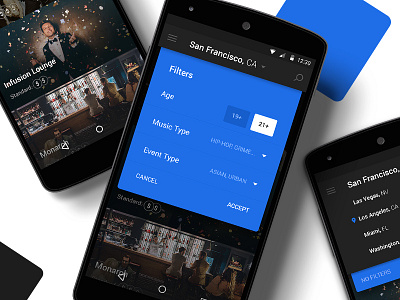 Browse & Filter android app browse club event filter list material design search ui ux