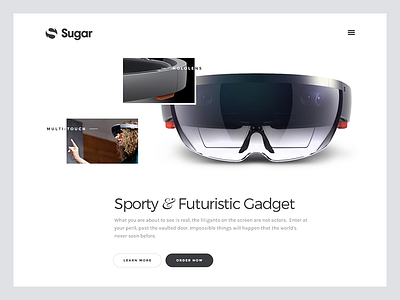 Website Header Hololens best header design best ui best website clean gadget header hololens simple ui web website white