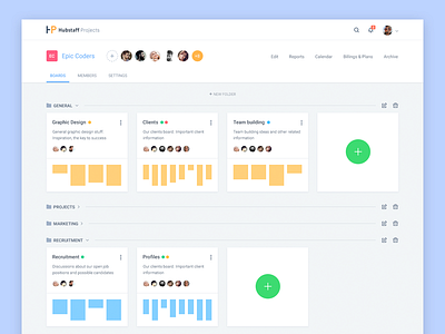 Boards app board cards clean dashboard icons management material design organization project tabs tasks