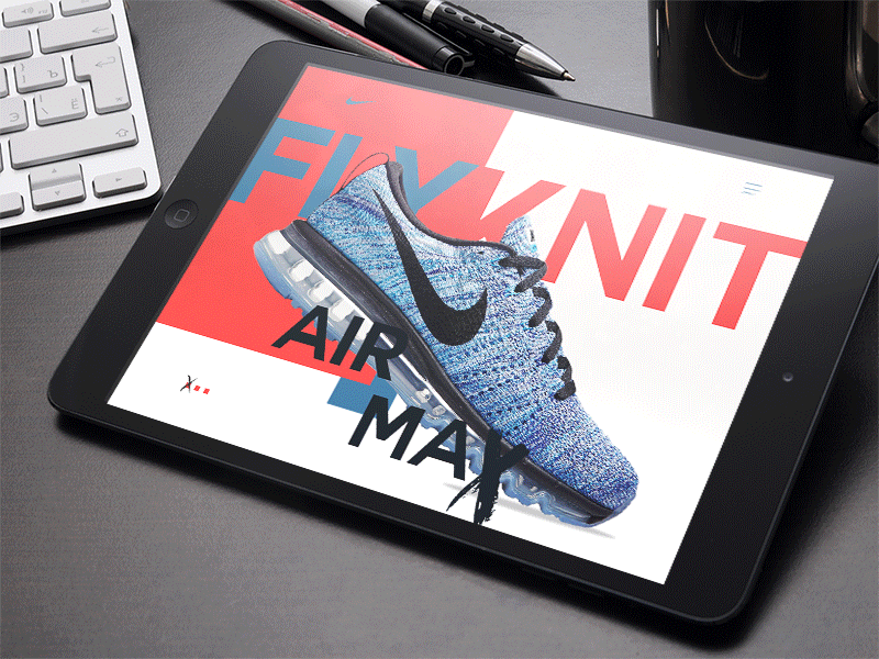 Flyknit Hero airmax banner blue flyknit hero ipad nike salmon sneakers trainers