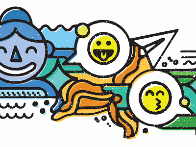 Rejected Yik Yak Option color illustration line texture