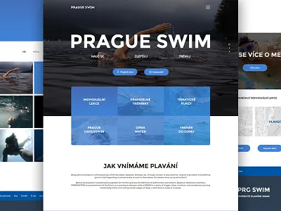 PRG SWIM coloured design prague sport swimming webdesign website