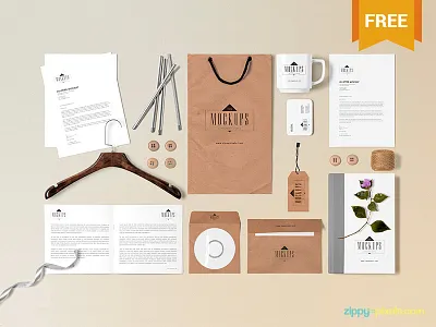 Free Stationery Mock-Up Scene Builder brand identity branding corporate identity free freebie mockup photoshop presentation psd scene builder stationery stationery branding
