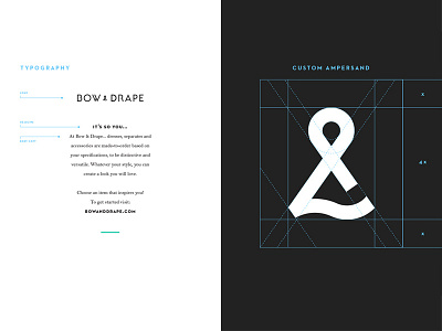 Bow & Drape Icon / Typography amersand bow and drape branding custom letterforms custom type fashion logo new york